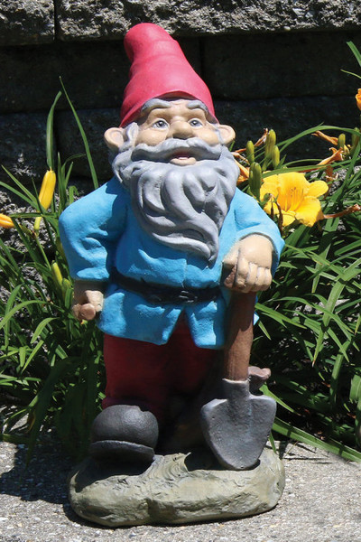 Lazy Daze Gnome with Shovel Statue Realistic Coloring Yard Artwork